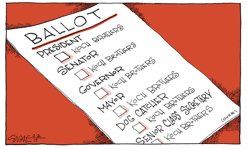 Ballot for President, Vice President, Senator, etc.   Every candidate for every office is named 