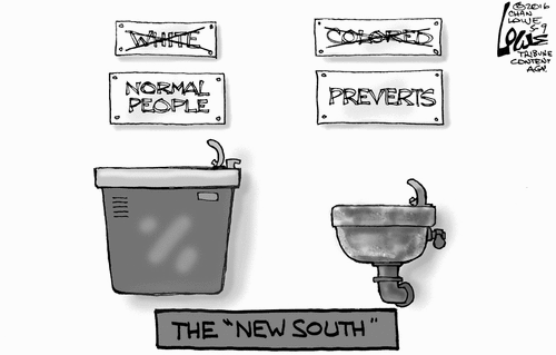 Title:  The New South.  Image:  water fountains with 